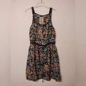 Johnny Was Multicolor Floral Silk Midi Dress